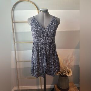 American Eagle Outfitters Navy Floral Print Romper